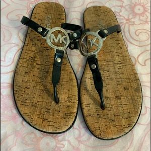 🛍👠 Michael Kors Black Cork Sandals